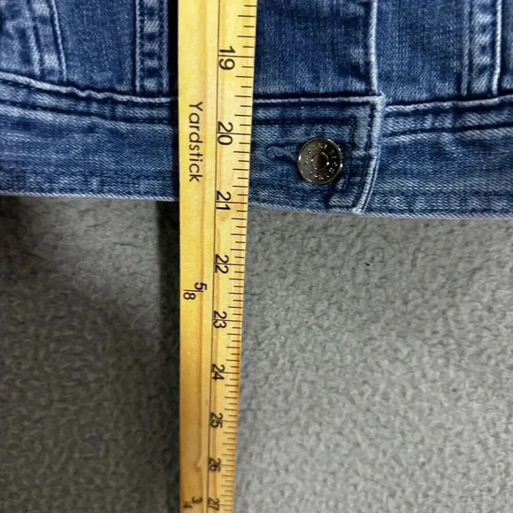 A/X Armani Exchange cropped denim jean jacket Womens XS blue Metal Buttons - Picture 4 of 7